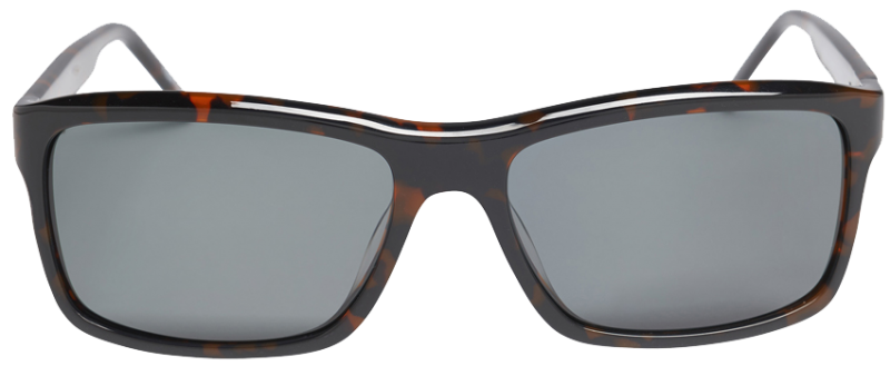 Dunkle Sonnenbrille mit schwarzem Gestell