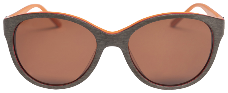 Sonnenbrille mit braunen Gläsern und dunkelbraunem Gestell